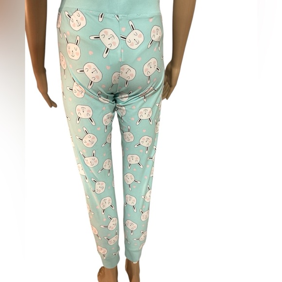 Mint Green Pajama Pants with Bunny Print - Picture 5 of 6